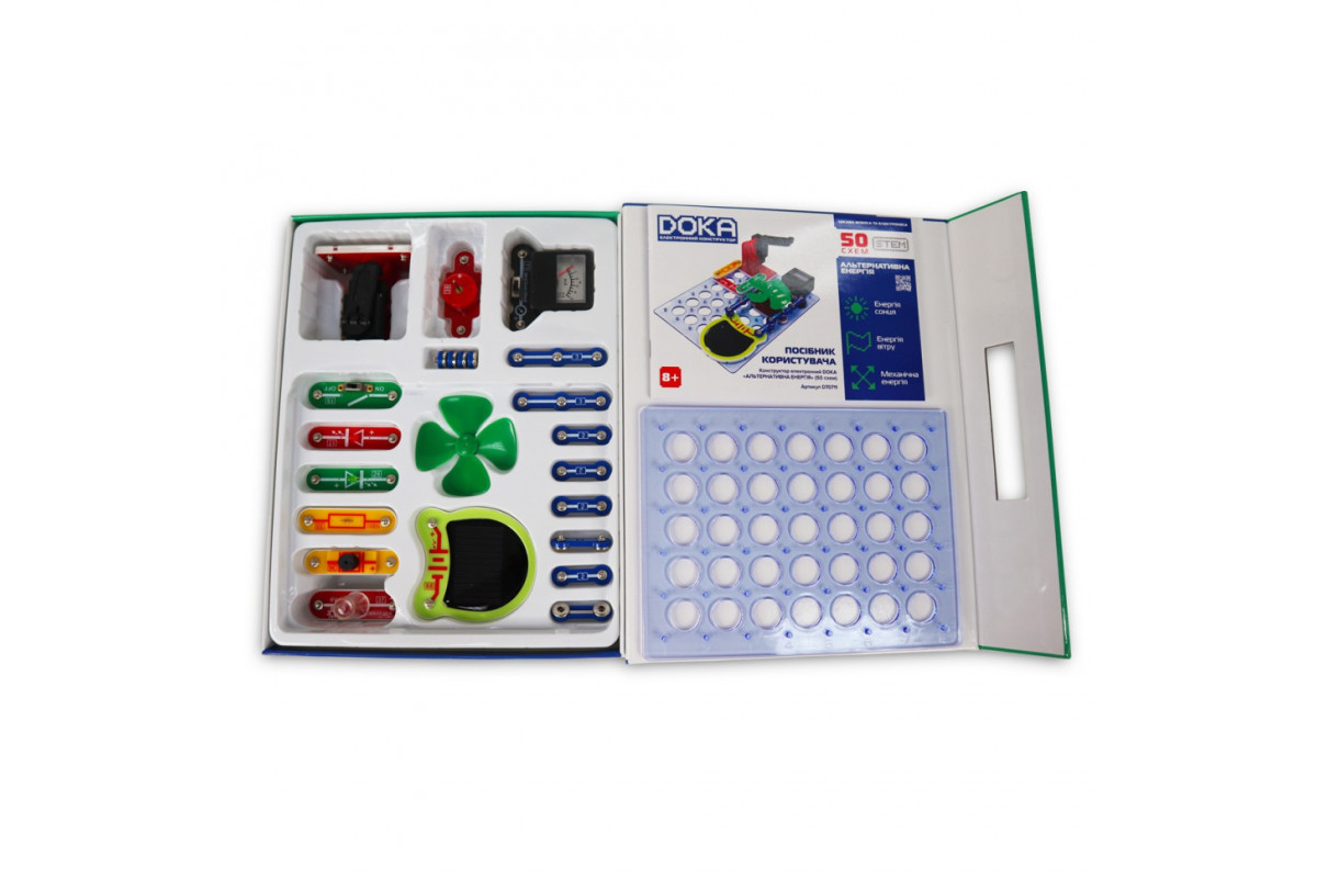 Електронний конструктор "Альтернативна енергія" DOKA D70711, 50 схем