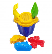Набор для песочницы "Колокольчик №1" 0978 ведерко, лопатка, грабли Синий