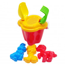 Набор для песочницы "Колокольчик №1" 0978 ведерко, лопатка, грабли Красный