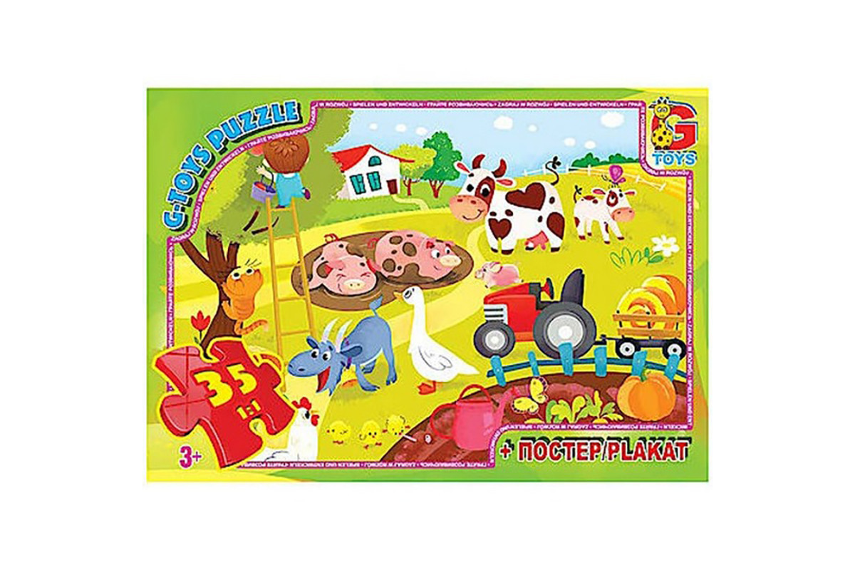 Детский пазл "Жизнь на ферме" GF05 плакат 35 элементов
