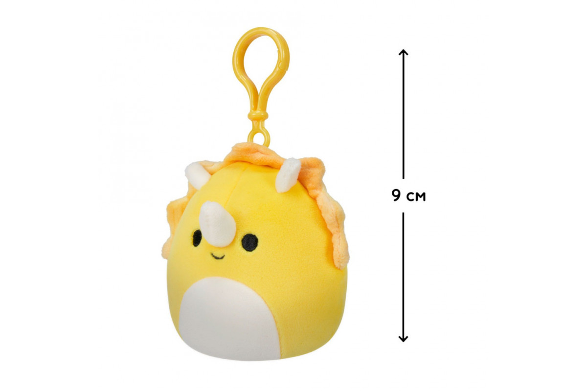 Мягкая игрушка на клипсе "Трицератопс" Squishmallows SQCP00216, 9 см