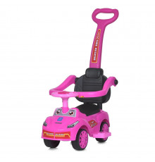 Детская каталка-толокар M 5763L-8 розовый, c родительской ручкой