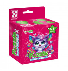 Детские пазлы с сюрпризом "Цветной котенок" VT8030-12, 180 деталей