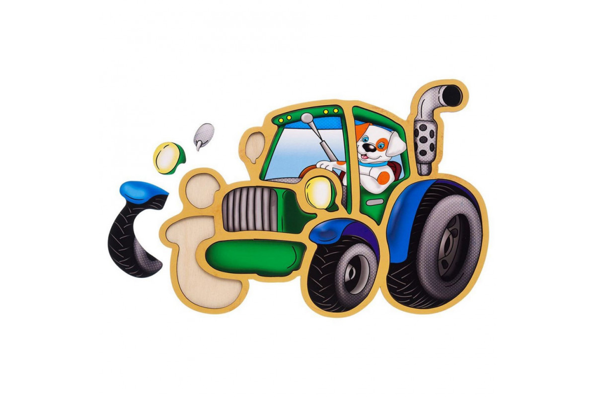 Дерев'яний пазл-вкладиш "Трактор" Ubumblebees (ПСД119) PSD119 пазл-контур