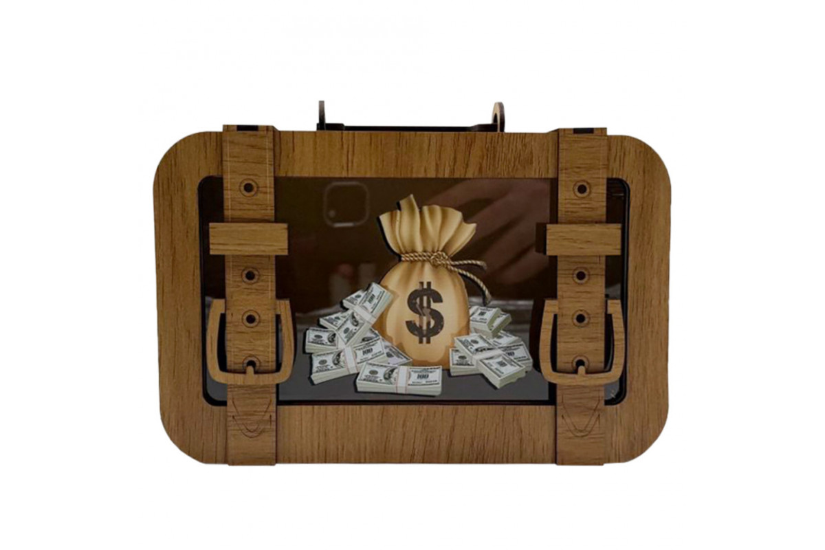 Деревянная копилка чемодан "Доллар" 3240-15-003 размер 24х17 см