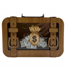 Деревянная копилка чемодан "Доллар" 3240-15-003 размер 24х17 см