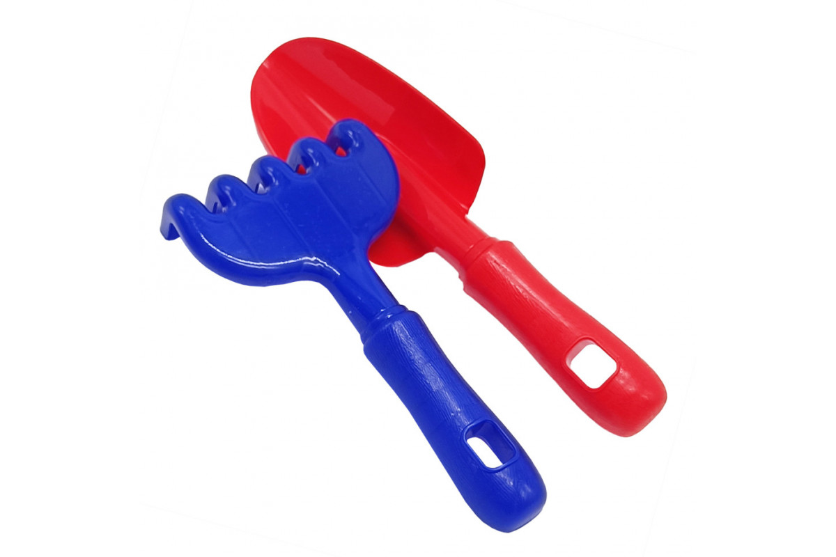 Набір для пісочниці "Ромашка №5" 1135 лопатка, граблі Синьо-червоний