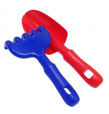 Набір для пісочниці "Ромашка №5" 1135 лопатка, граблі Синьо-червоний