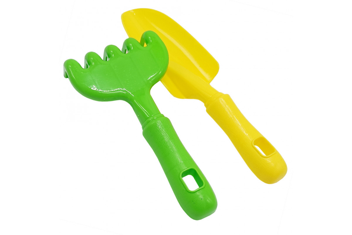 Набір для пісочниці "Ромашка №5" 1135 лопатка, граблі Зелено-жовтий