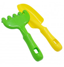 Набір для пісочниці "Ромашка №5" 1135 лопатка, граблі Зелено-жовтий