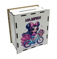 Деревянная копилка "Девочка с бантиком" 3240-21-005 на мечту 200 дней