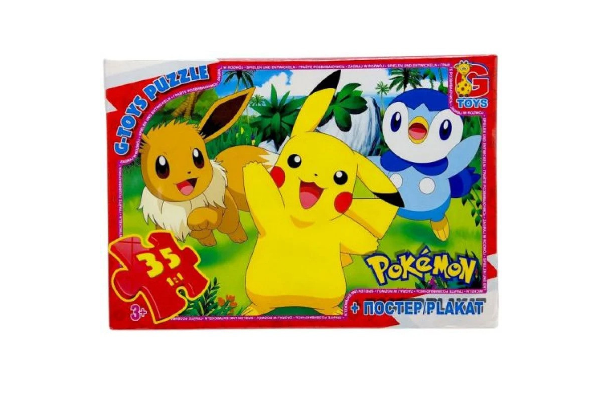 Детский пазл "Покемоны" PM01 постер, 35 элементов