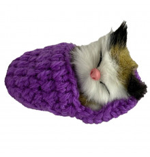 Детский антистресс "Котик спит в вязаном тапочке" MM418(Violet)