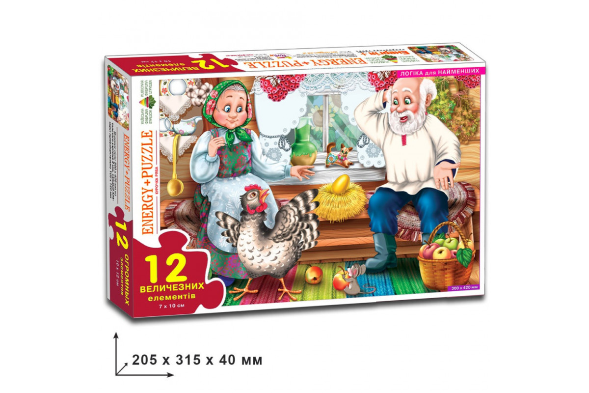 Детские пазлы "Курочка Ряба" 82043 на 12 деталей