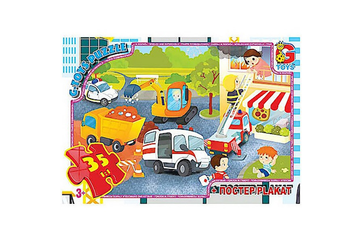 Детский пазл "Аварийные службы" GF07 плакат 35 элементов