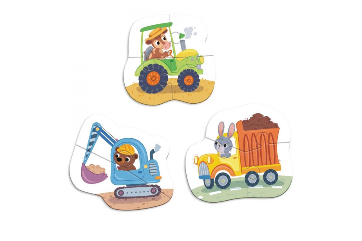 Дитячий Пазл 3 в 1 "Транспорт" DoDo 300392, 9 ел