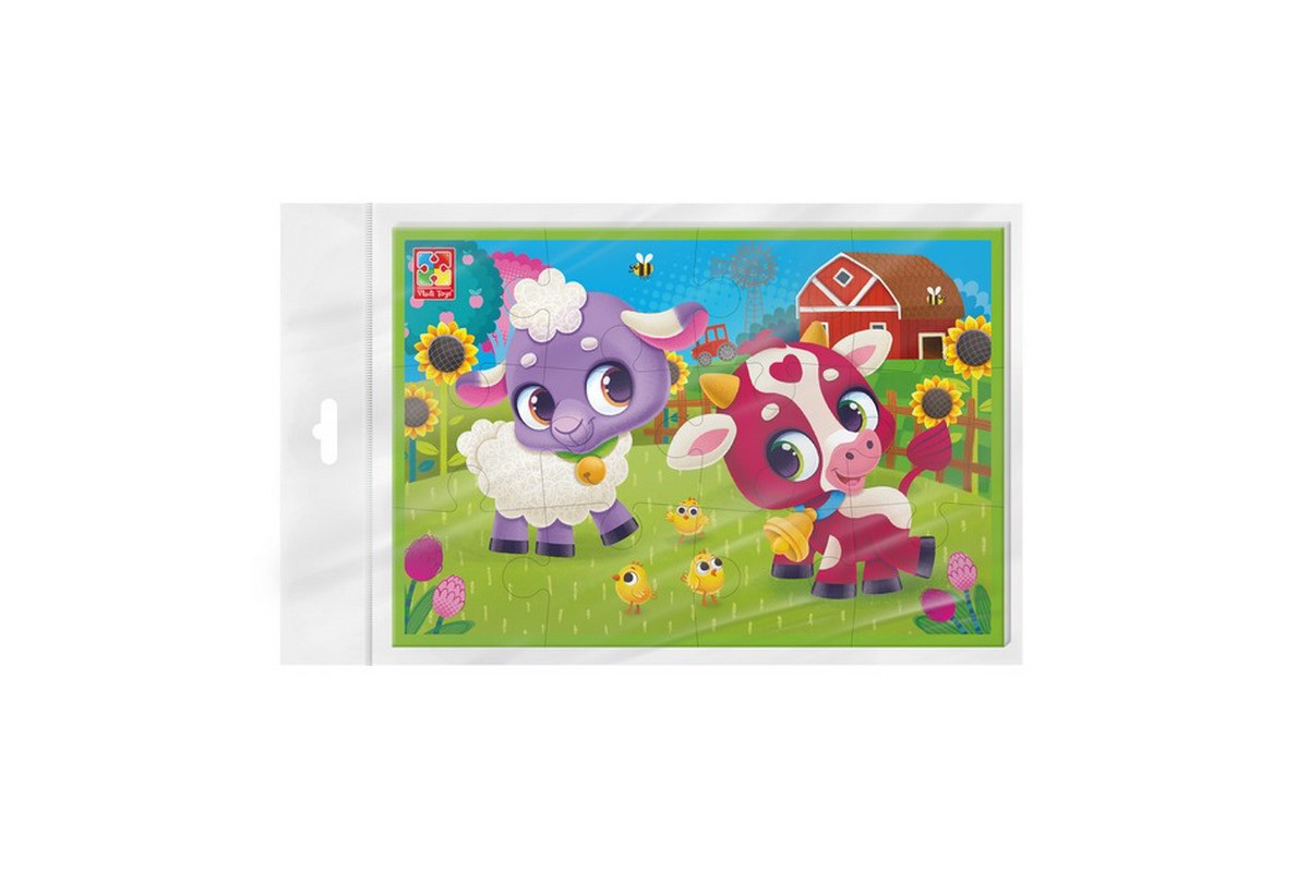 Детские развивающие мягкие пазлы "Коровка и овечка" VT1104-23 А5