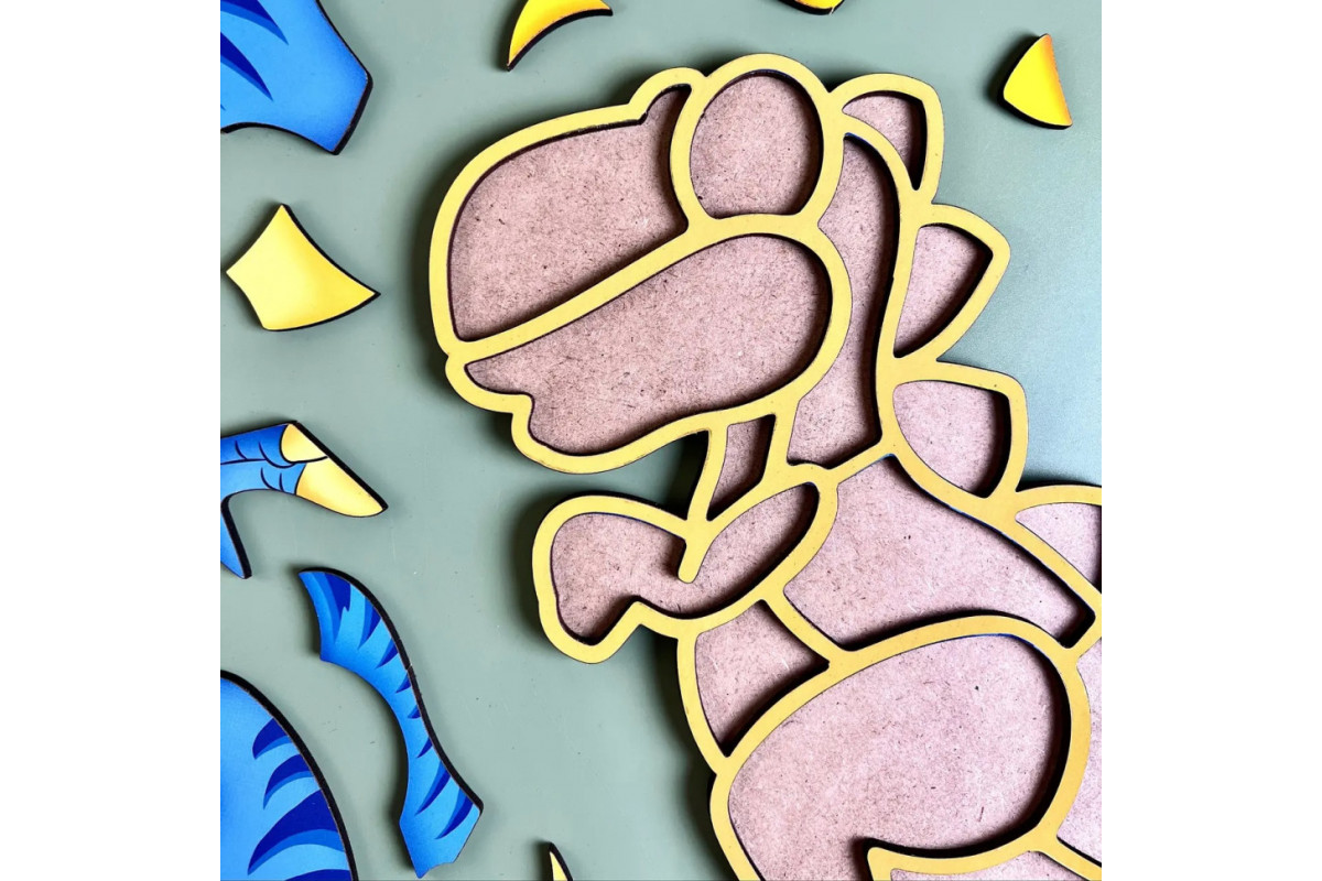 Дерев'яний пазл-вкладиш "Динозавр" Ubumblebees (ПСД092) PSD092 пазл-контур