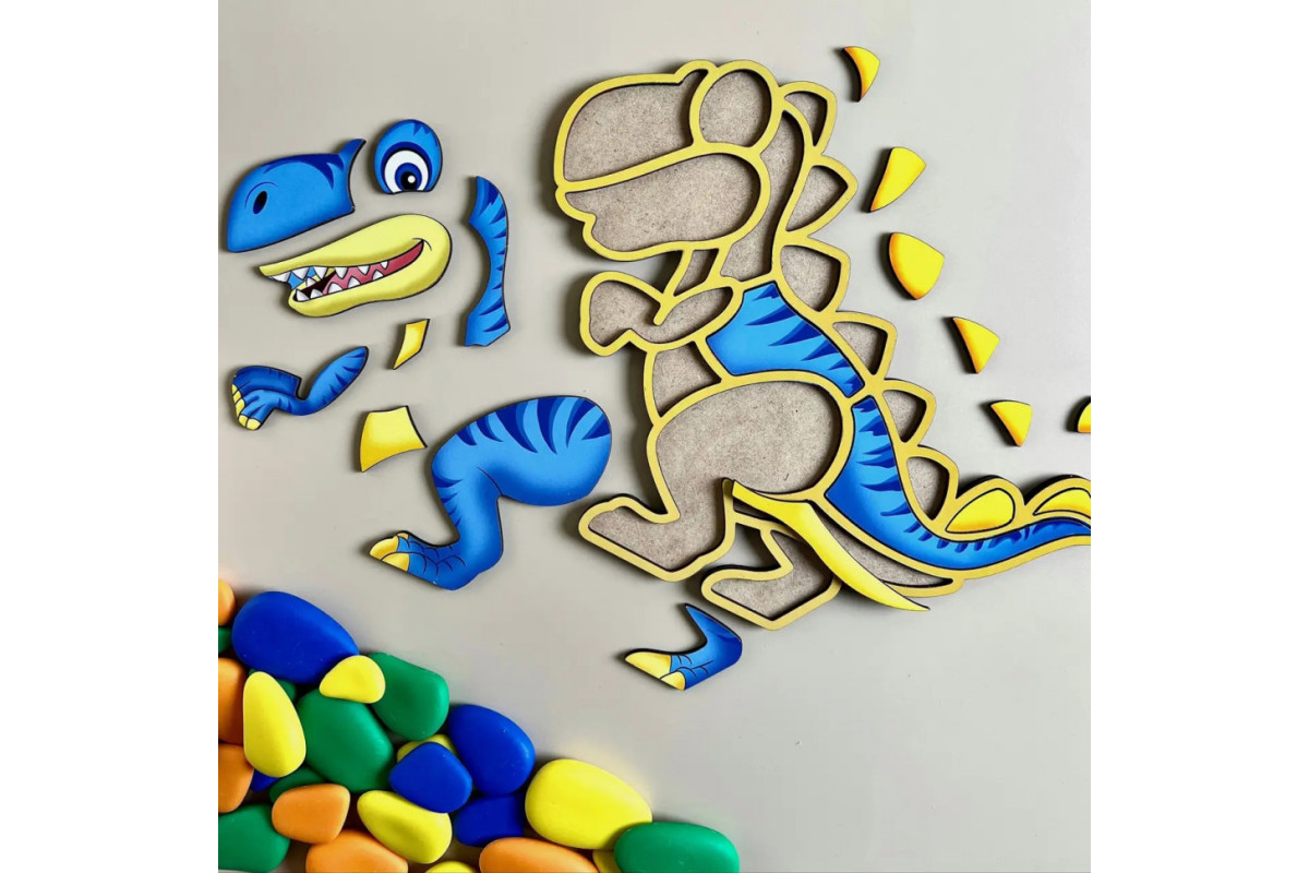 Дерев'яний пазл-вкладиш "Динозавр" Ubumblebees (ПСД092) PSD092 пазл-контур