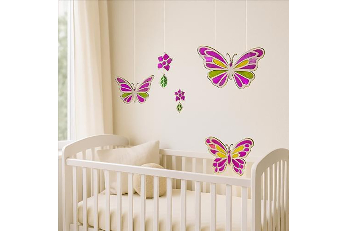 Набор для витражной живописи по номерам Арт Витраж "Яркие Бабочки" FDSGK-02