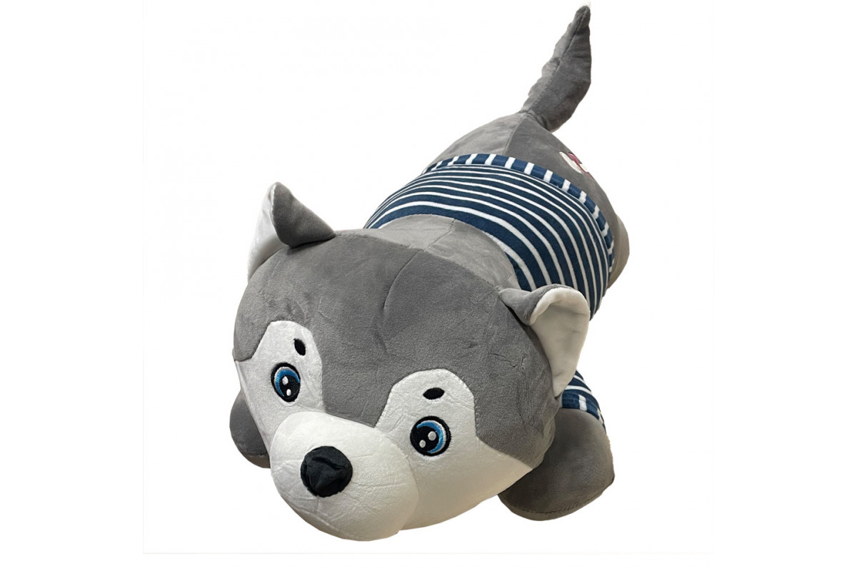 Детская мягкая игрушка "Собачка" L1124(Grey) игрушка с пледом, размер 60 см