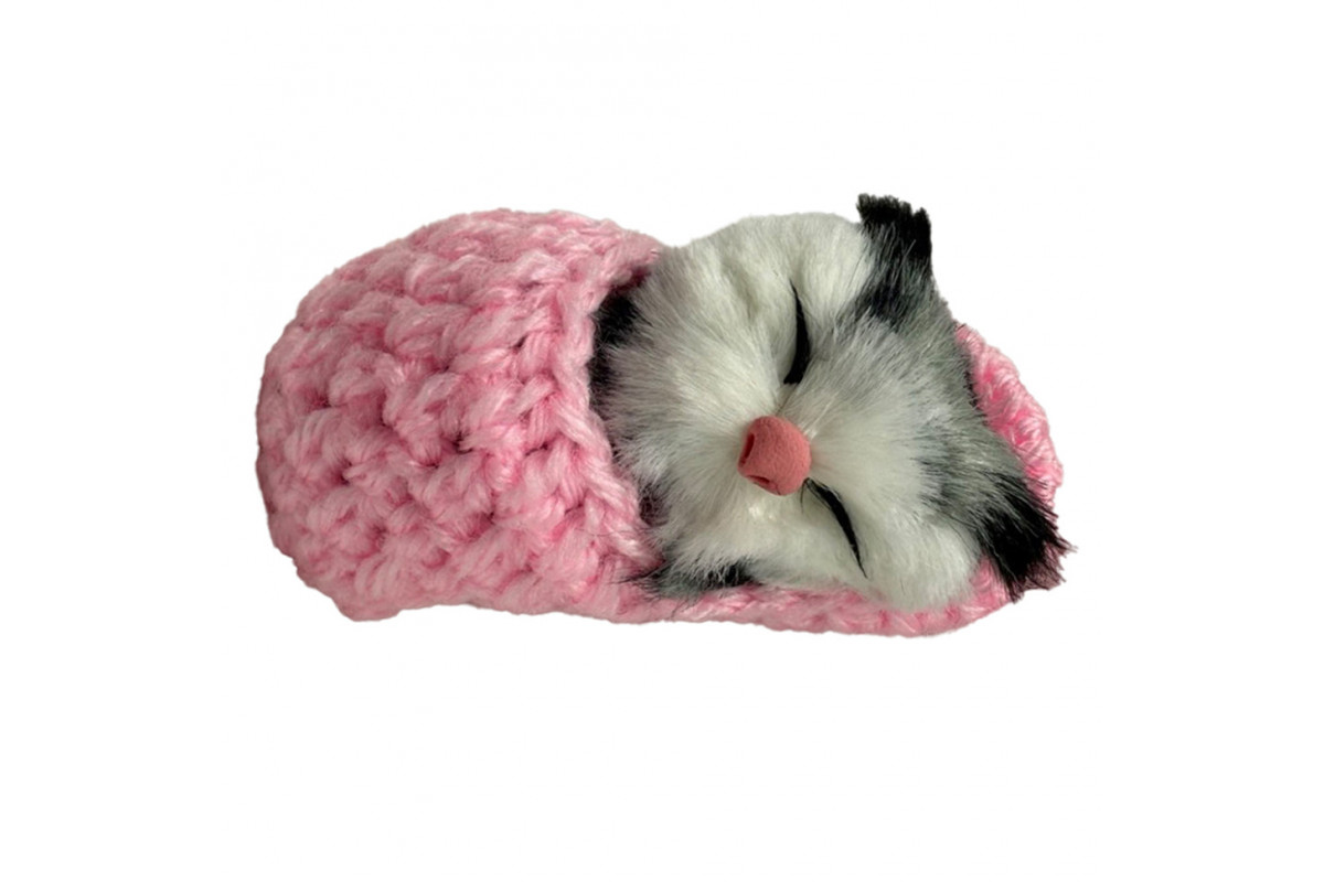 Детский антистресс "Котик спит в вязаном тапочке" MM418(Pink)