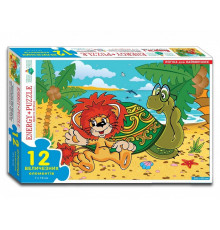 Детские пазлы "Львенок и Черепаха" 82197 на 12 деталей