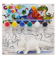 Набір для творчості розмальовка "Динозавр" MK 5490-3, 1 фігурка, фарби 6 кольорів