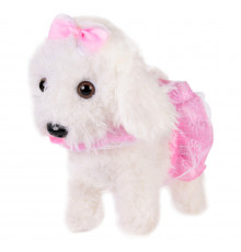 Мягкая интерактивная собачка Bambi CL1738A/B на поводке Белый