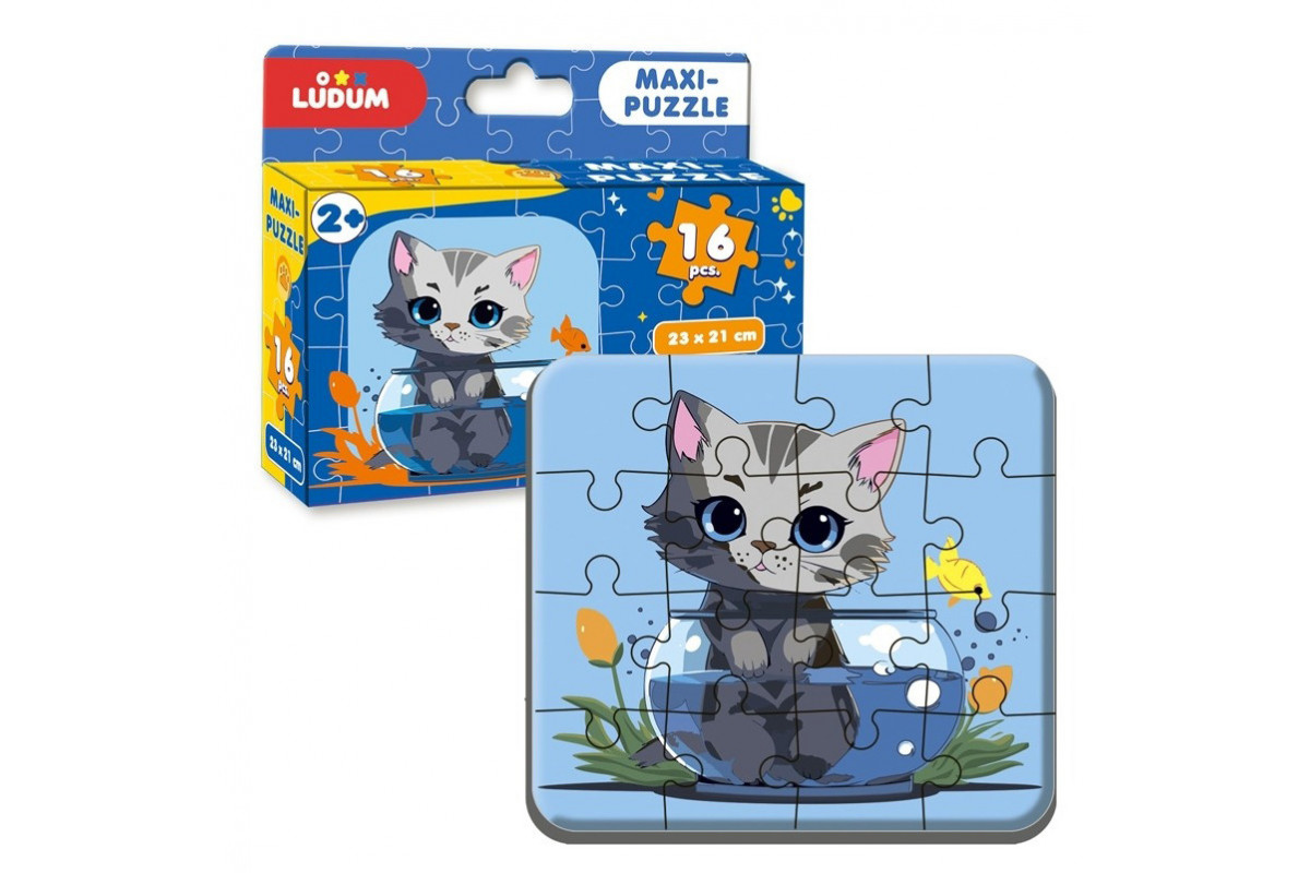 Детский пазл "Котик 1" Maxi-Puzzle ME5032-02, 16 элементов 23х21 см