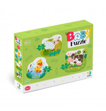 Дитячий Пазл 3 в 1 "Сільські тварини" DoDo 300393, 9 ел