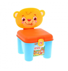 Детский конструктор для малышей (46 деталей) 3166A в чемодане-стульчике Мишка