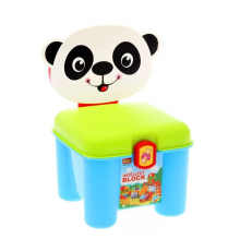 Детский конструктор для малышей (46 деталей) 3166A в чемодане-стульчике Пандочка