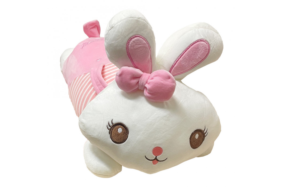 Детская мягкая игрушка "Зайка" L1122(Pink) игрушка с пледом, размер 60 см