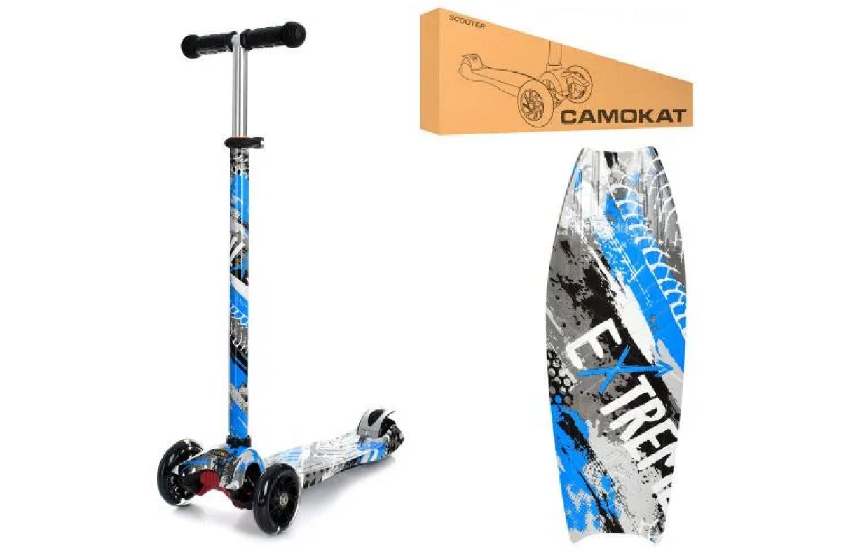 Самокат детский MAXI iTrike JR3-055-2-WP7 с подсветкой