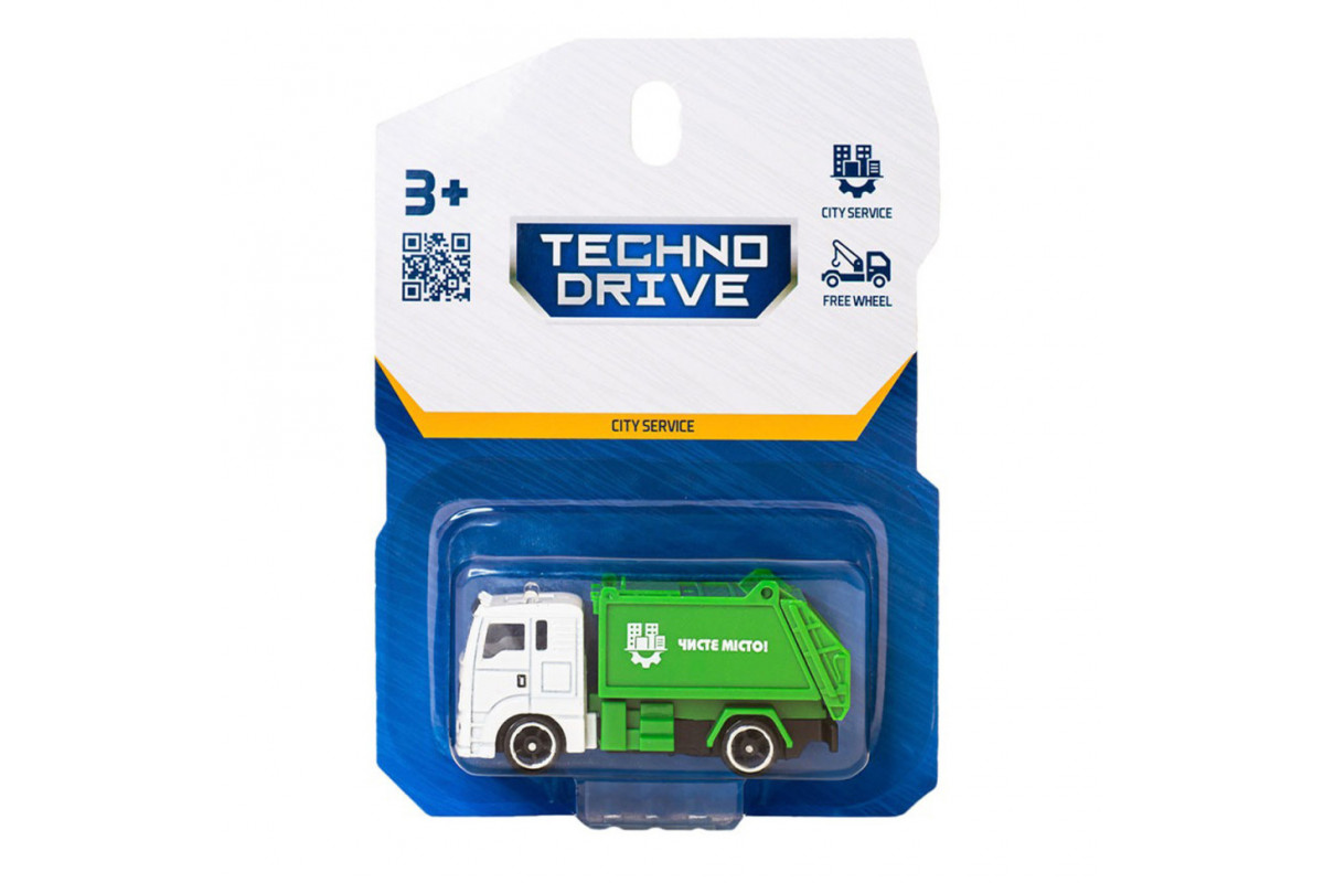 Автомодель детская Мусоровоз TechnoDrive 250241CG-2 масштаб 1:64