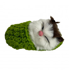 Детский антистресс "Котик спит в вязаном тапочке" MM418(Green)