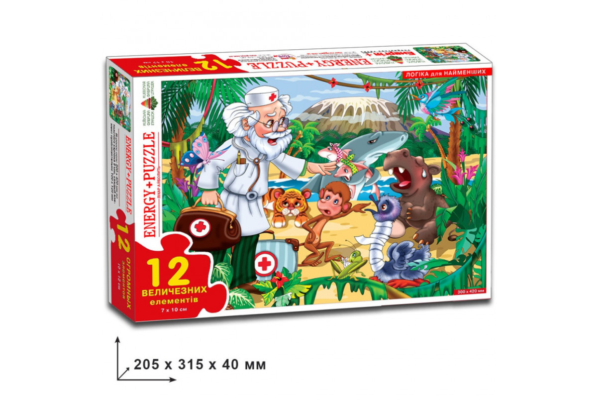 Детские пазлы "Доктор Айболит" 86119 на 12 деталей