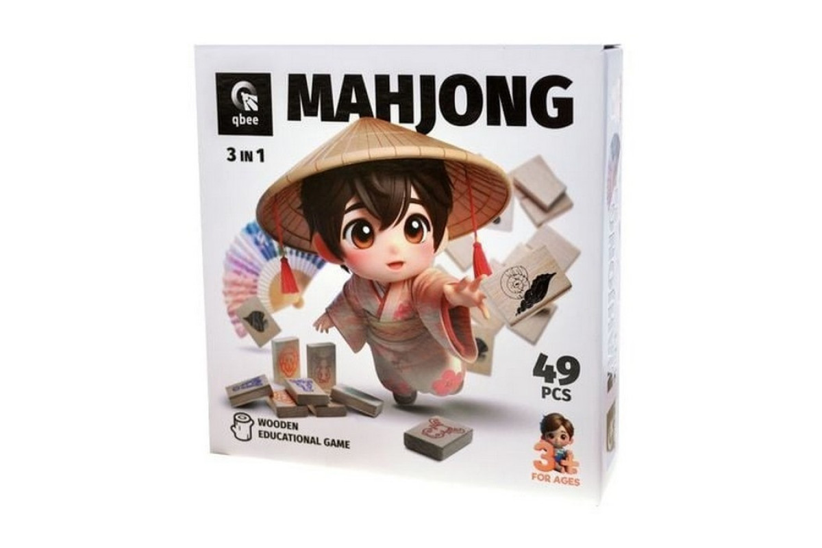 Деревянная детская игра "Детский маджонг" QB700-007, 49 деталей
