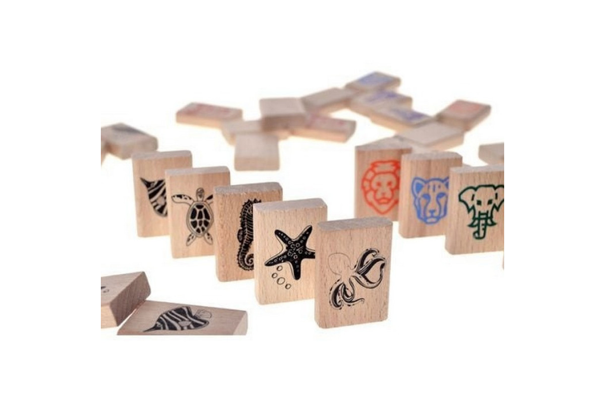 Деревянная детская игра "Детский маджонг" QB700-007, 49 деталей