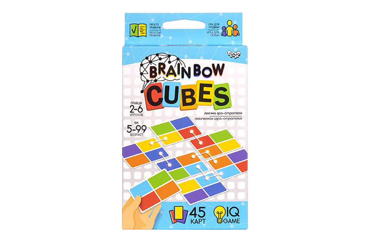 Развлекательная настольная игра "Brainbow CUBES" G-BRC-01-01, 45 карт