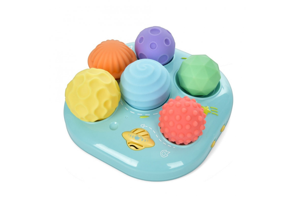 Дитяча Розвиваюча "Текстурні М'ячики" 35179M  6 штук, музика, світло