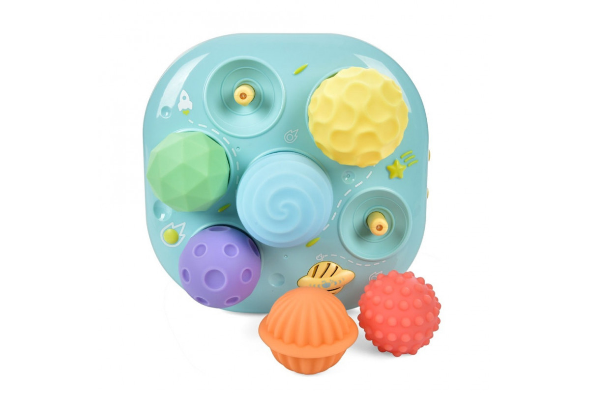 Дитяча Розвиваюча "Текстурні М'ячики" 35179M  6 штук, музика, світло