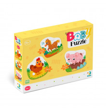 Дитячий Пазл 3 в 1 "День на фермі" DoDo 300394, 9 ел