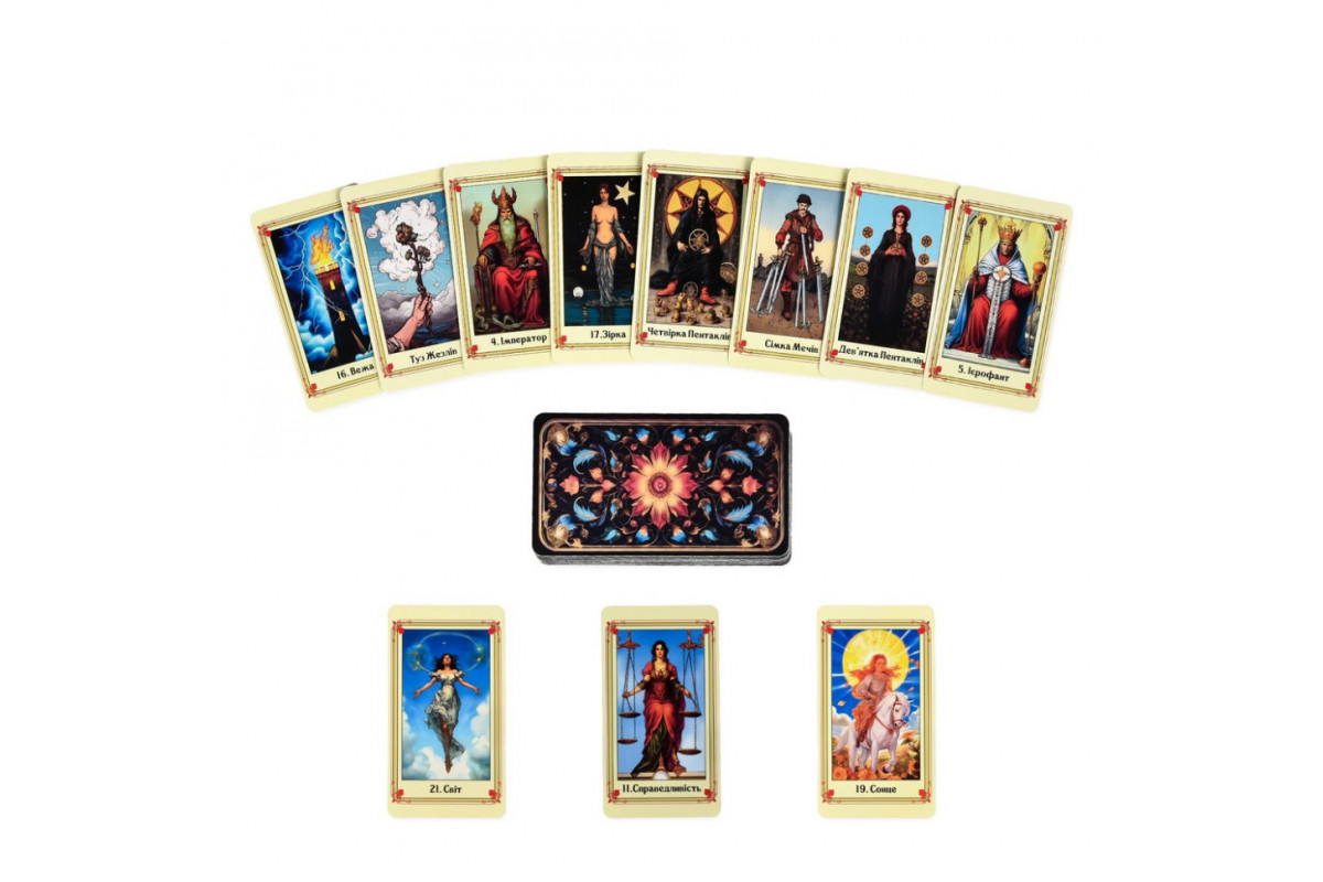 Гадальные карты Таро 30421 карта со ссылкой на инструкцию 78 штук