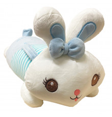 Дитяча м'яка іграшка "Зайка" L1122(Blue) іграшка з пледом, розмір 60 см