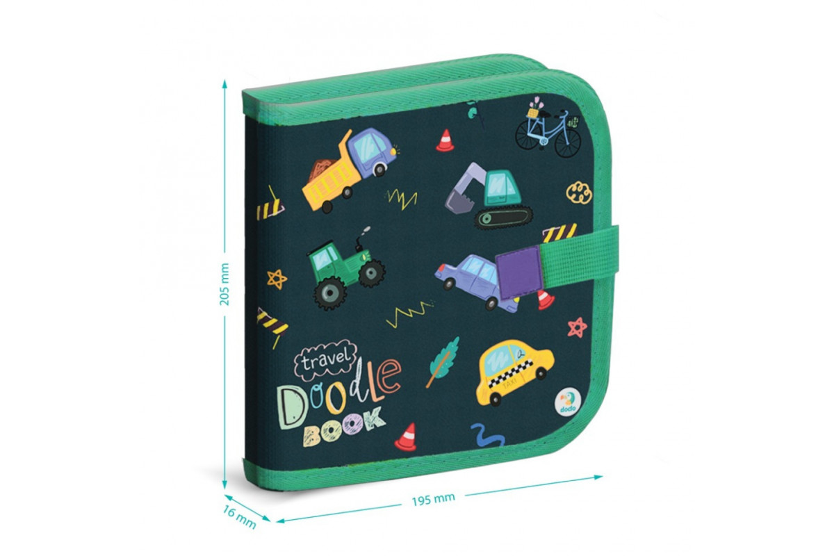 Дорожная книга для рисования "Транспорт" 301046, 6 цветных маркеров