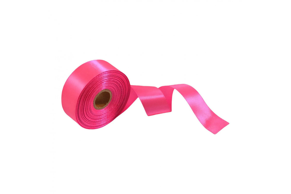 Атласна стрічка для рукоділля АБ-338, 2,5 см x 23 м, Малиновий