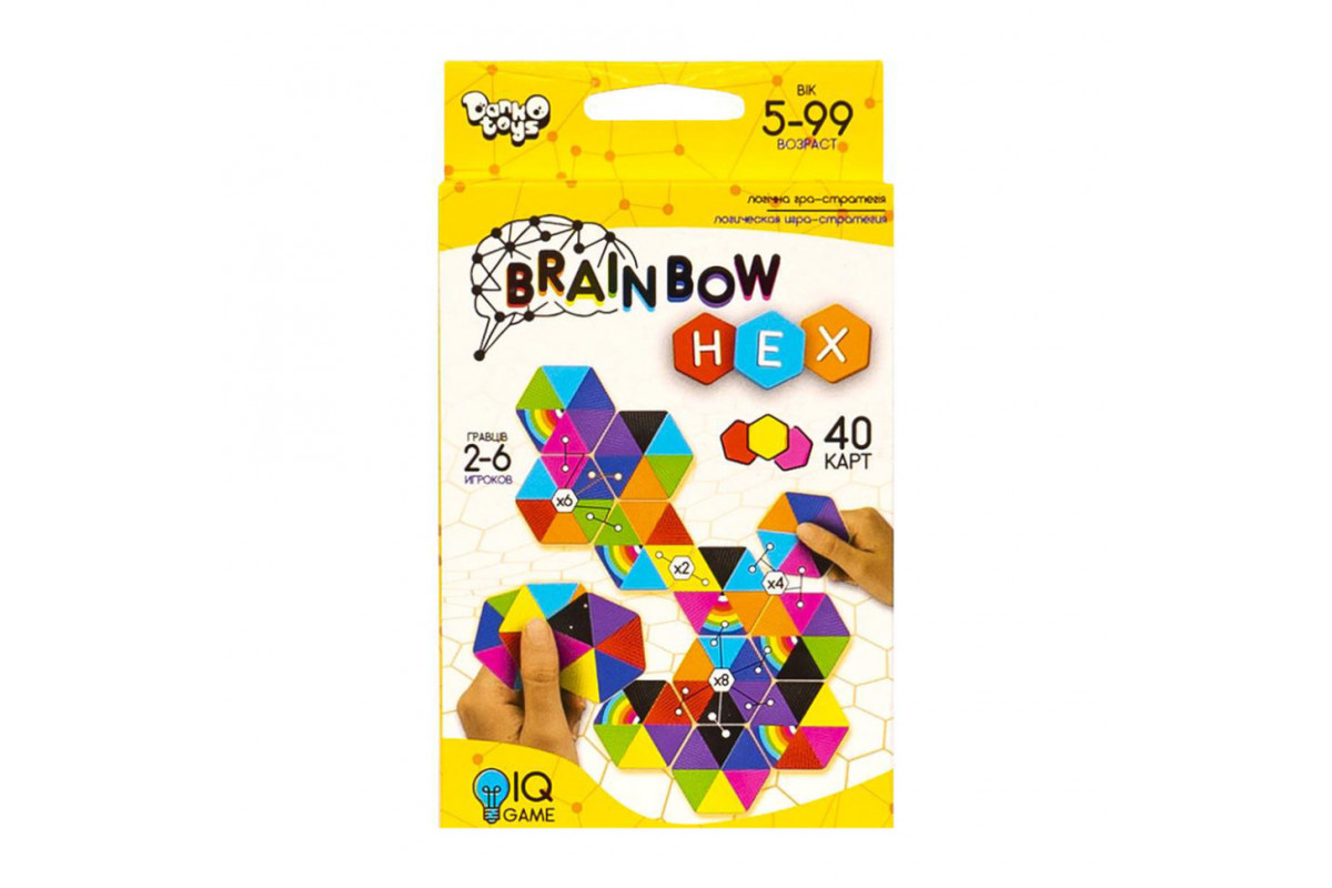 Развлекательная карточная игра "Brainbow HEX" G-BRH-01-01, 40 карт