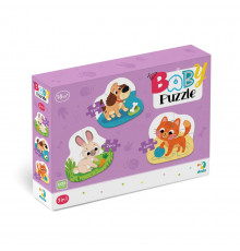 Детский Пазл 3 в 1  "Домашние животные" DoDo 300395, 9 эл